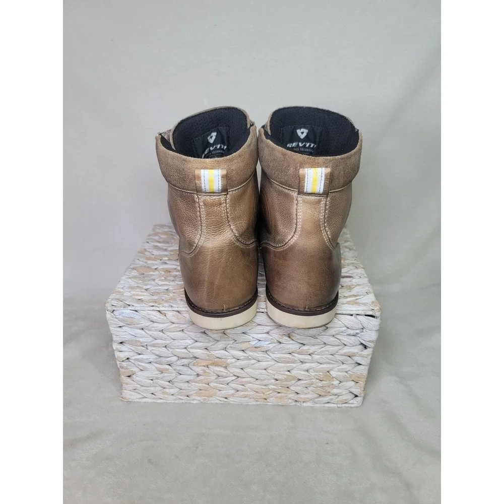 REV'IT! Ginza 2 Heritage Urban Motorcycle Boots Mens Size 9 Brown Leather Biker